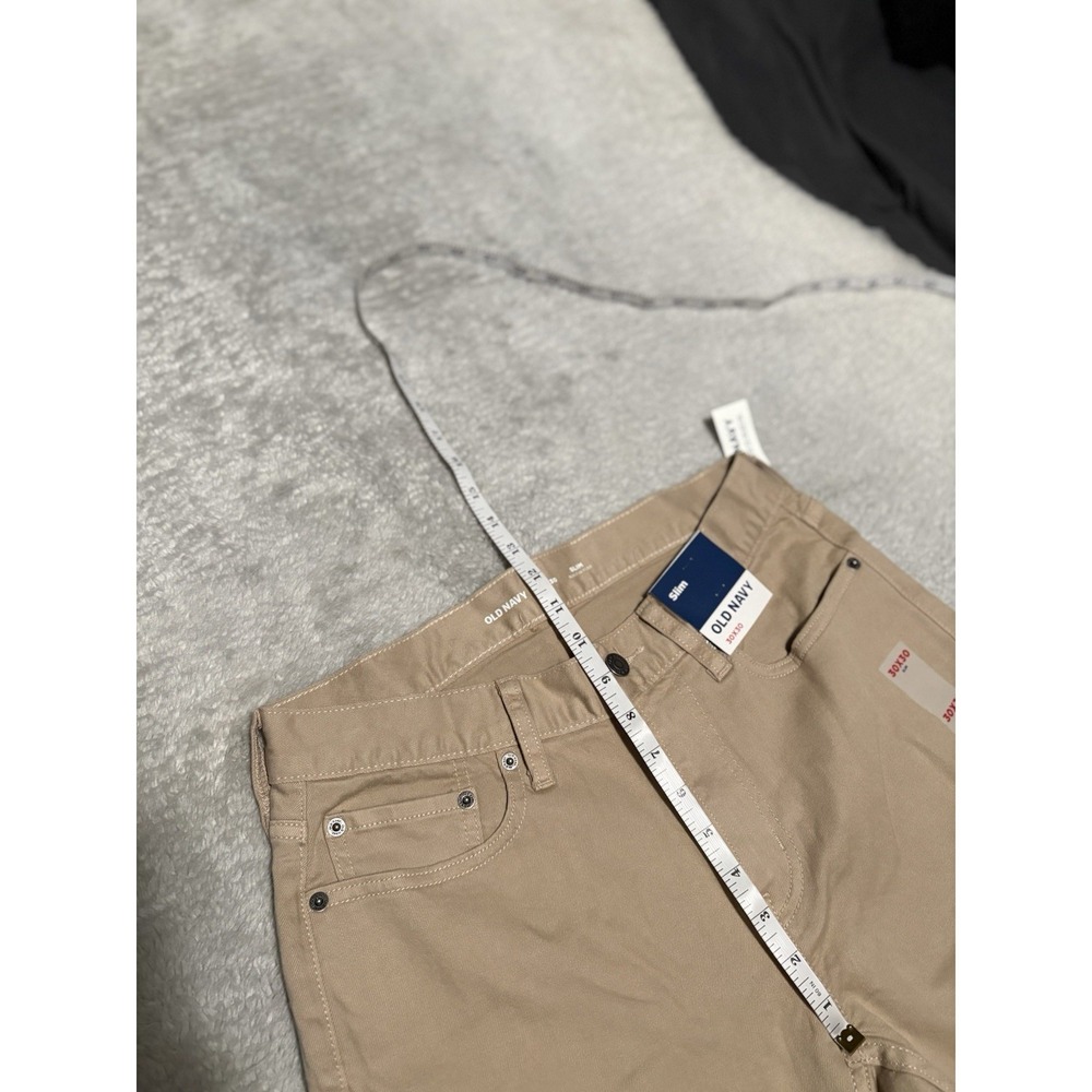 New Old Navy Men's Slim Beige Jeans Size 30x30 Pants Built Flex - Picture 5 of 8